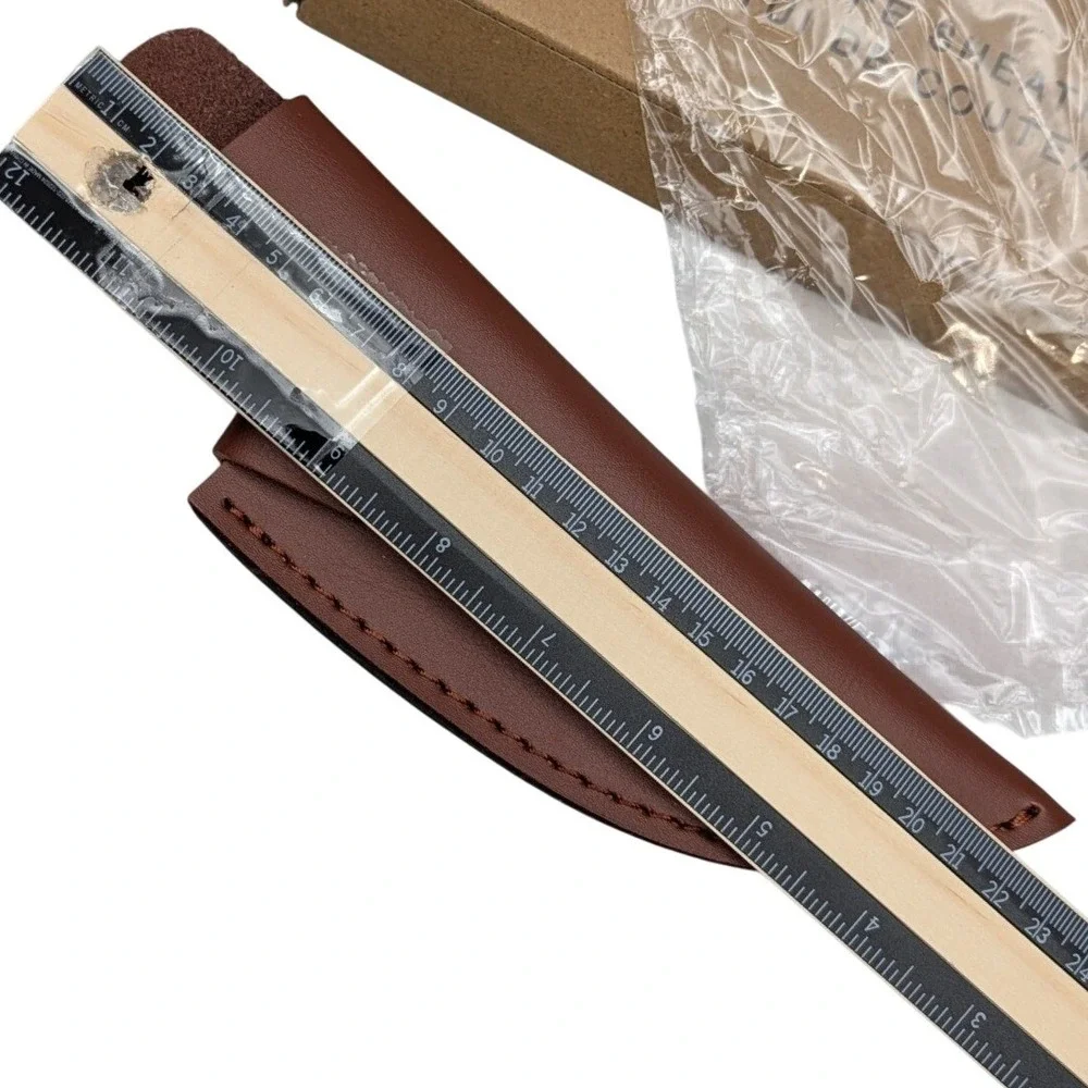 Huusk Knife Sheath for Matsato Kitchen Knife Brown Leather 8.75x3 leather case